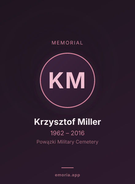 Memorial portrait of Krzysztof Miller