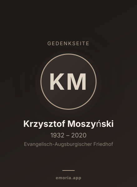 Gedenkportrait von Krzysztof Moszyński