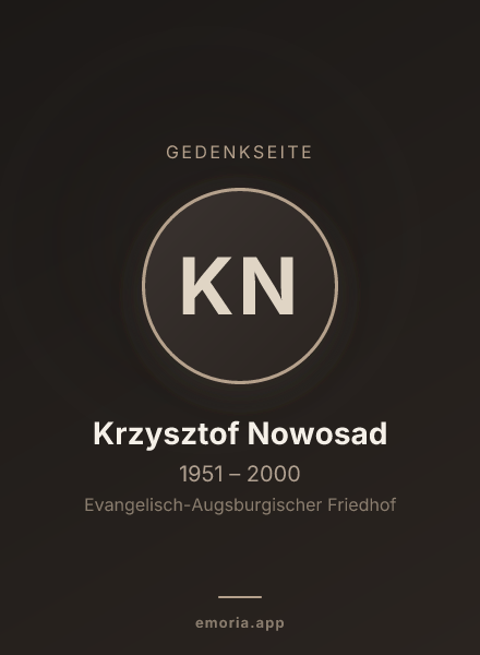 Gedenkportrait von Krzysztof Nowosad