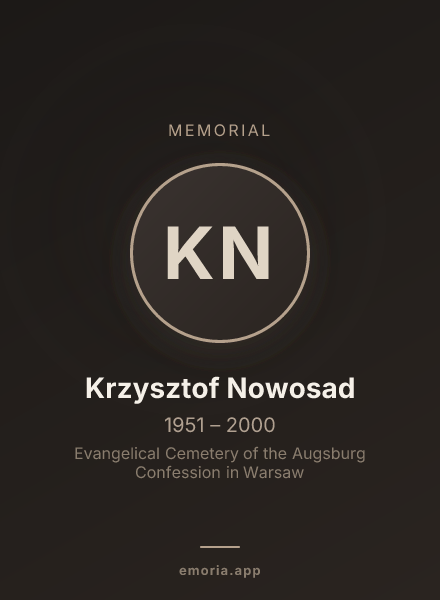 Memorial portrait of Krzysztof Nowosad