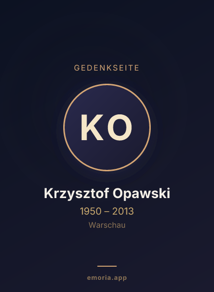 Gedenkportrait von Krzysztof Opawski