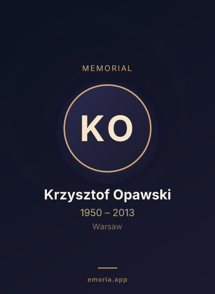 Memorial portrait of Krzysztof Opawski