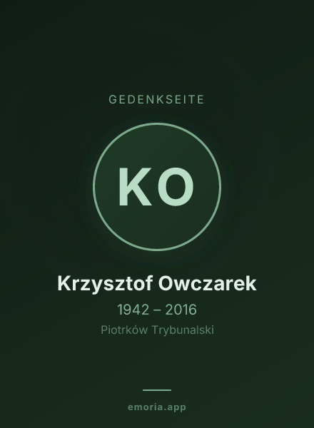 Gedenkportrait von Krzysztof Owczarek