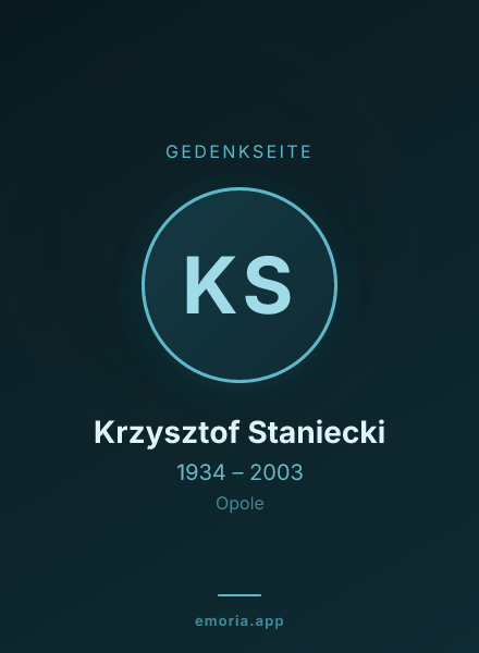 Gedenkportrait von Krzysztof Staniecki
