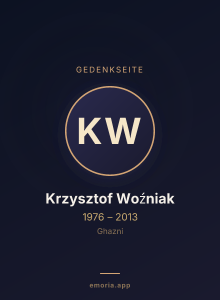 Gedenkportrait von Krzysztof Woźniak
