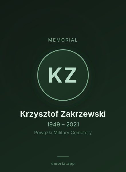Memorial portrait of Krzysztof Zakrzewski