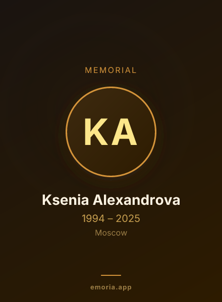 Memorial portrait of Ksenia Alexandrova