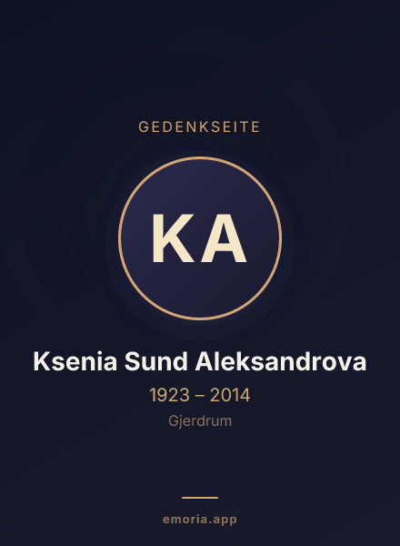 Gedenkportrait von Ksenia Sund Aleksandrova