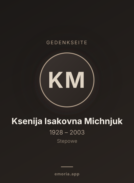 Gedenkportrait von Ksenija Isakovna Michnjuk