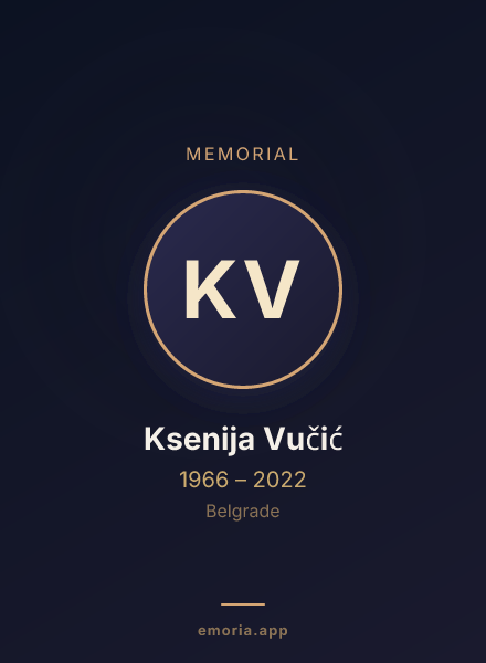 Memorial portrait of Ksenija Vučić