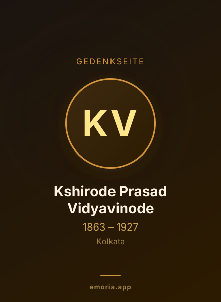 Gedenkportrait von Kshirode Prasad Vidyavinode