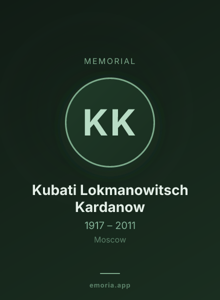 Memorial portrait of Kubati Lokmanowitsch Kardanow