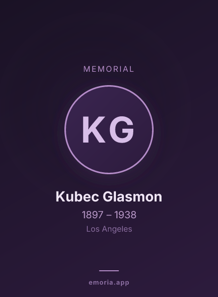 Memorial portrait of Kubec Glasmon