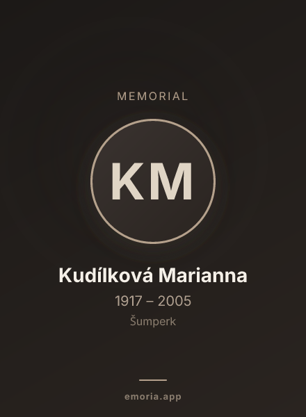 Memorial portrait of Kudílková Marianna
