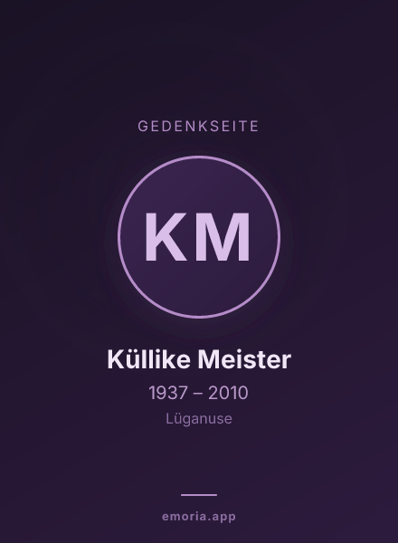 Gedenkportrait von Küllike Meister