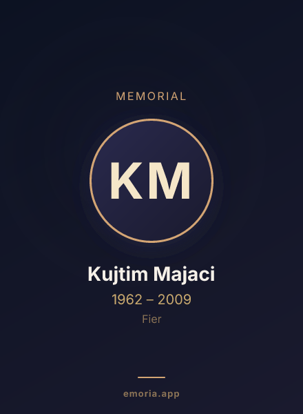 Memorial portrait of Kujtim Majaci
