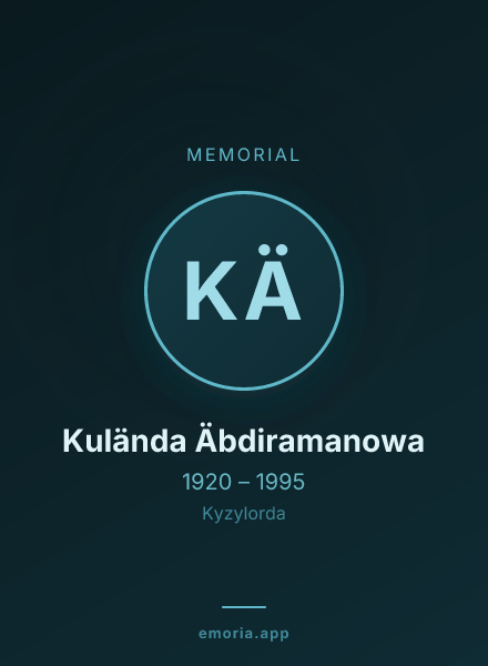 Memorial portrait of Kulända Äbdiramanowa