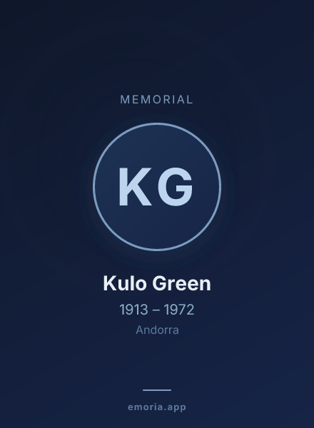 Memorial portrait of Kulo Green