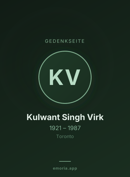 Gedenkportrait von Kulwant Singh Virk