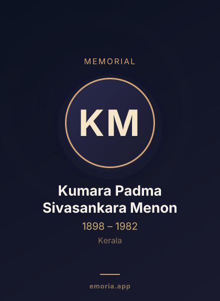 Memorial portrait of Kumara Padma Sivasankara Menon