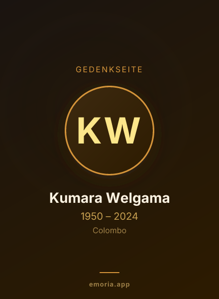 Gedenkportrait von Kumara Welgama
