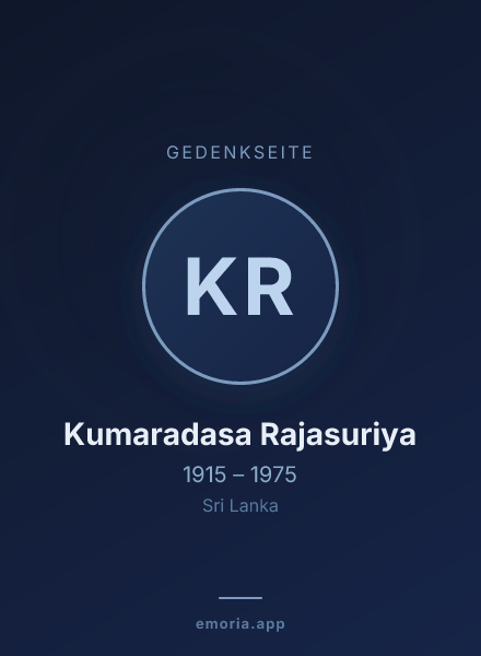 Gedenkportrait von Kumaradasa Rajasuriya