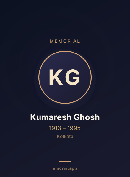 Memorial portrait of Kumaresh Ghosh