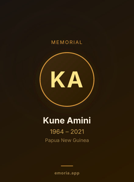 Memorial portrait of Kune Amini