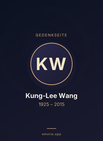 Gedenkportrait von Kung-Lee Wang