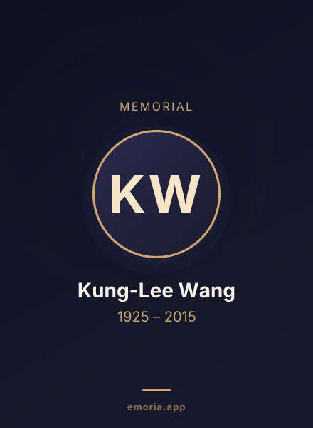 Memorial portrait of Kung-Lee Wang