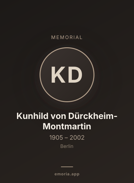 Memorial portrait of Kunhild von Dürckheim-Montmartin