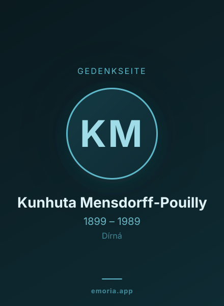 Gedenkportrait von Kunhuta Mensdorff-Pouilly