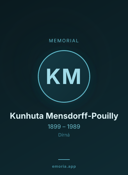 Memorial portrait of Kunhuta Mensdorff-Pouilly