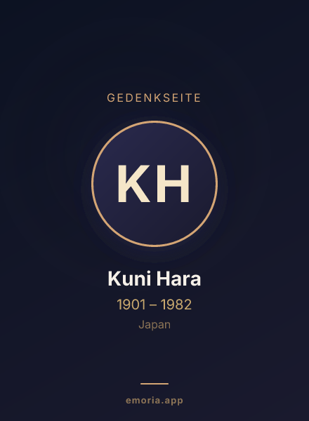 Gedenkportrait von Kuni Hara