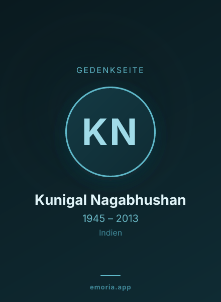 Gedenkportrait von Kunigal Nagabhushan