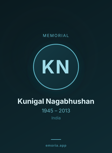 Memorial portrait of Kunigal Nagabhushan