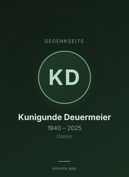 Gedenkportrait von Kunigunde Deuermeier