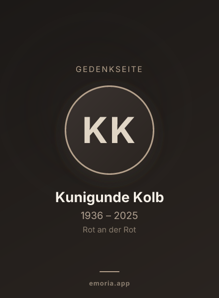 Gedenkportrait von Kunigunde Kolb