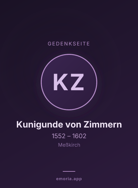 Gedenkportrait von Kunigunde von Zimmern