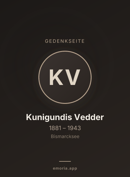 Gedenkportrait von Kunigundis Vedder