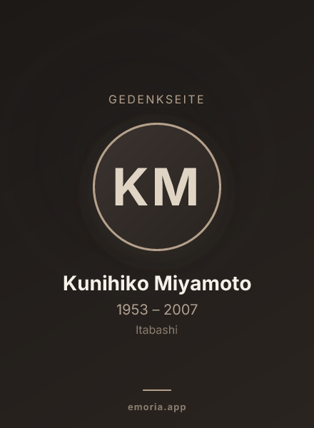 Gedenkportrait von Kunihiko Miyamoto