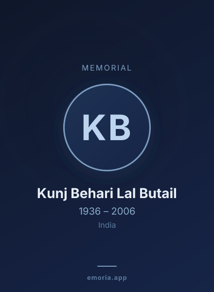 Memorial portrait of Kunj Behari Lal Butail