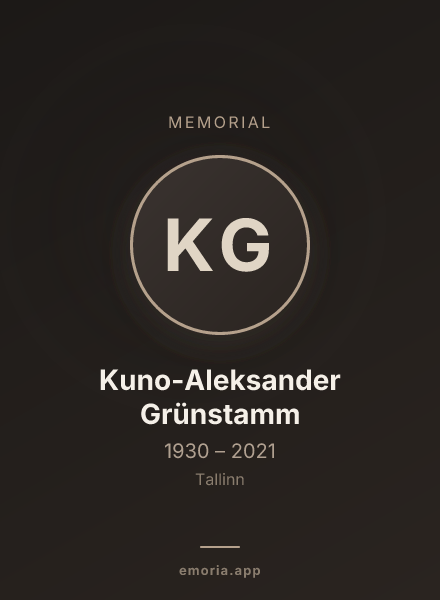 Memorial portrait of Kuno-Aleksander Grünstamm