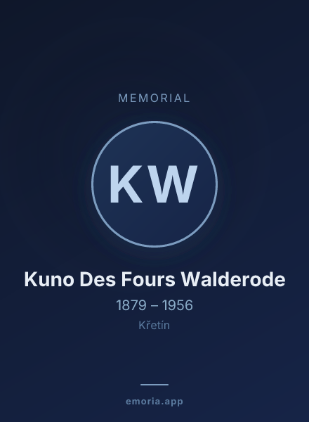 Memorial portrait of Kuno Des Fours Walderode