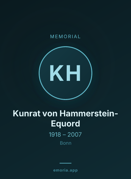 Memorial portrait of Kunrat von Hammerstein-Equord