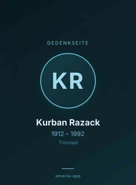 Gedenkportrait von Kurban Razack