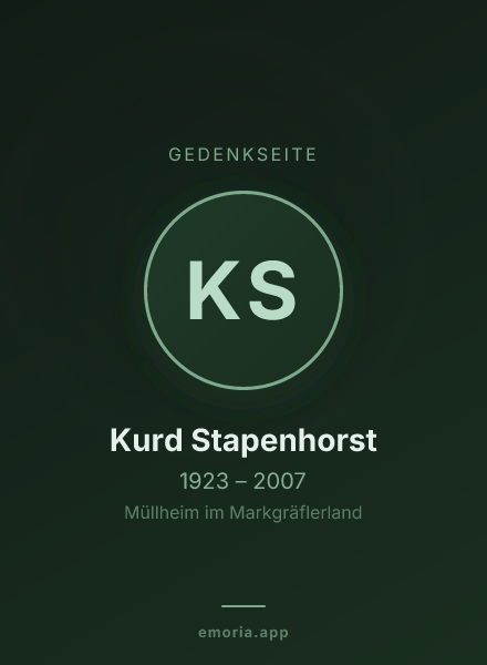 Gedenkportrait von Kurd Stapenhorst