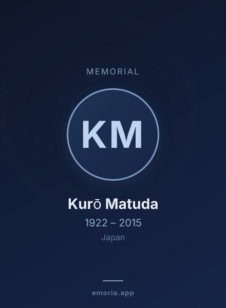 Memorial portrait of Kurō Matuda