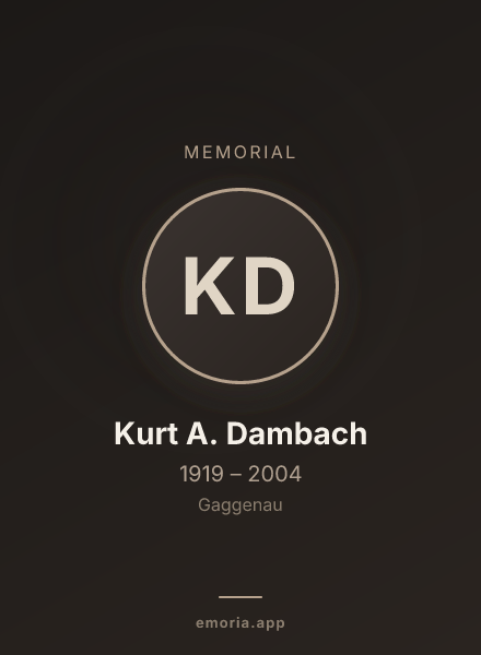 Memorial portrait of Kurt A. Dambach