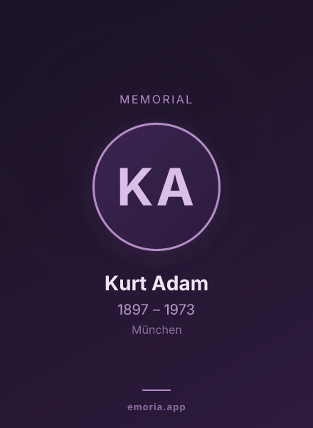 Memorial portrait of Kurt Adam